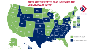 States that Increased Minimum Wage in 2021